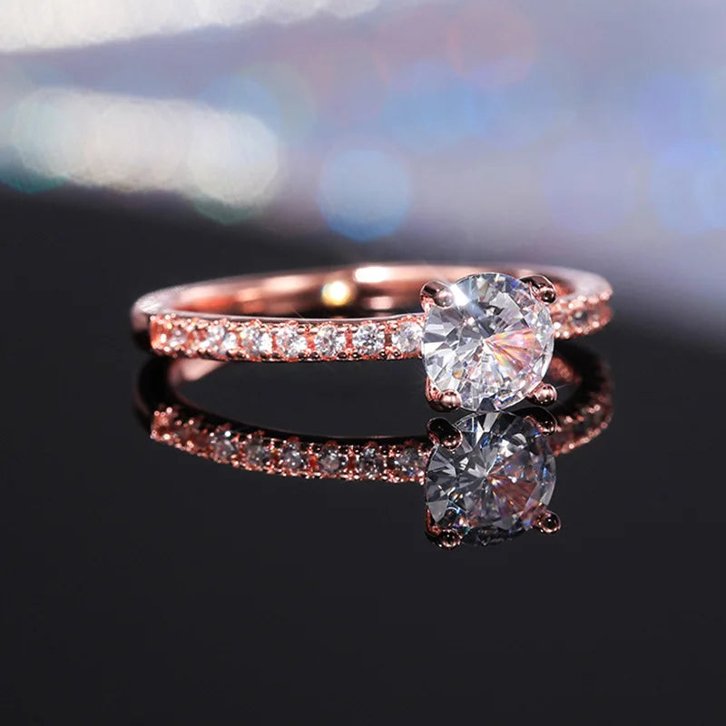 Stylish Ring For Women With Zircon Stones In Sterling Silver 925 Hypoallergenic Fit