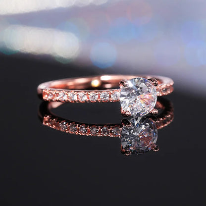 Stylish Ring For Women With Zircon Stones In Sterling Silver 925 Hypoallergenic Fit