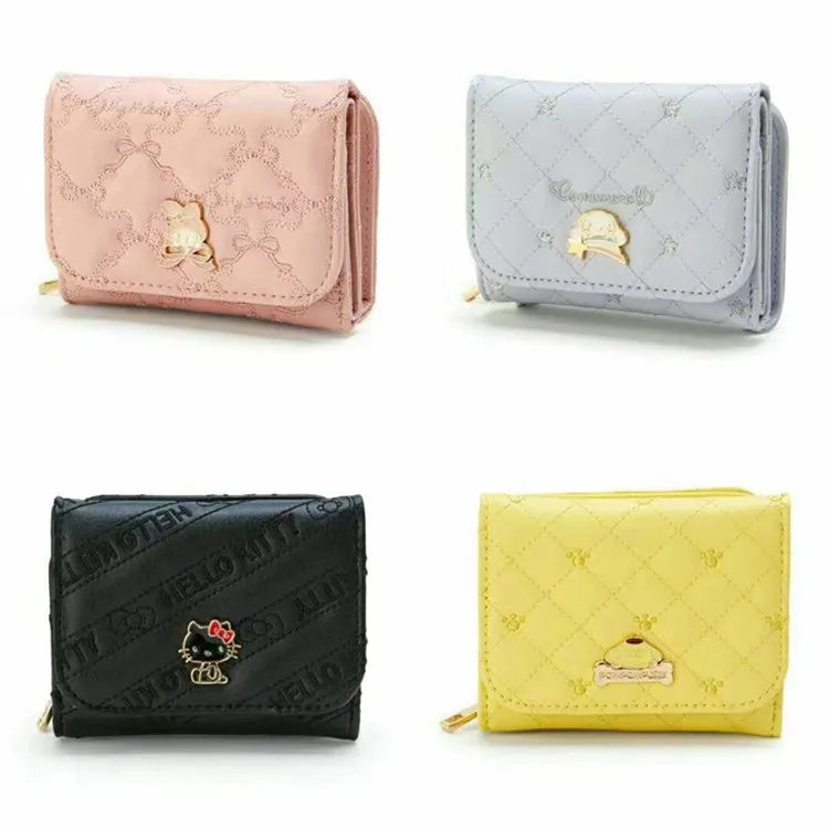 Kawaii Clutch Purse with Coin Pouch and Card Slots Detachable Strap