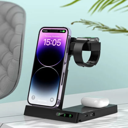 Wireless Charging Stand with Magnetic Night Light Holder for Desk Use