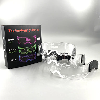 Gifts & Novelty LED festival glasses with crystal bead illumination and etched patterns