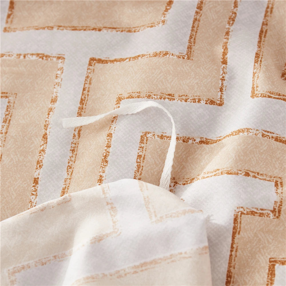 Geometric Pattern Duvet Cover Set for King and Queen Beds Gray