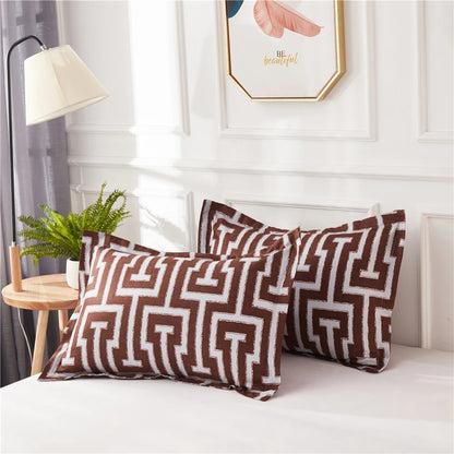 Geometric Pattern Duvet Cover Set for King and Queen Beds Gray