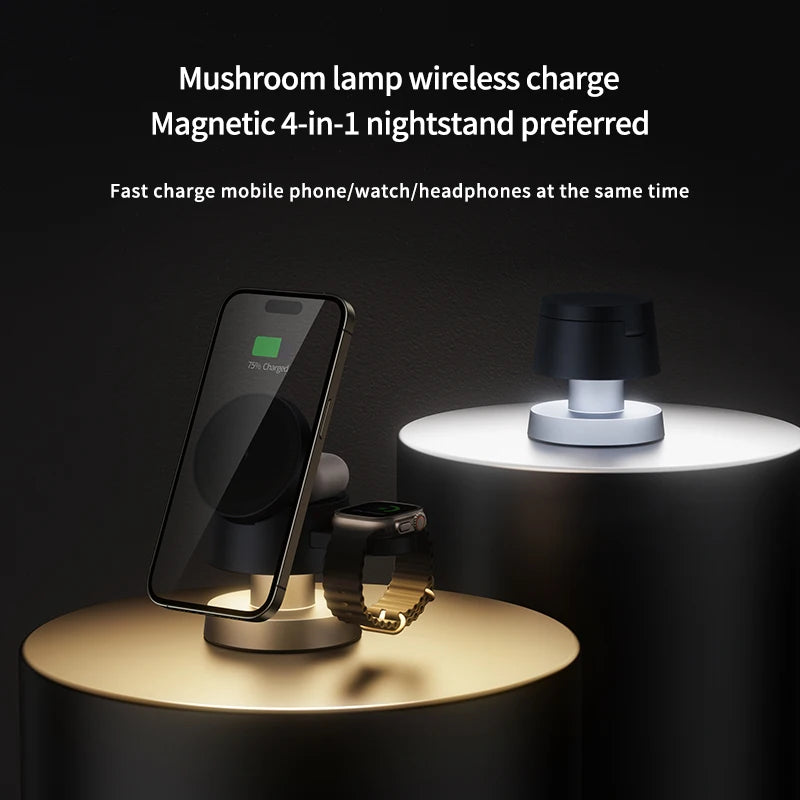 Multi-function Magnetic Wireless Charging Dock Hands-Free for Smartphone/Headphones/Watch