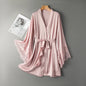 Luxe Robe With Lace Satin Women Nightgown Kimono Bathrobe Gown Pink Nightdress Bride Bridesmaid Wedding Gown Home Clothes
