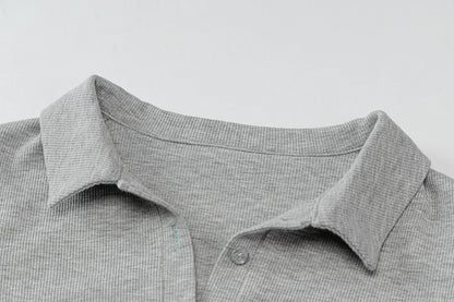 Breathable Knit Dress for Women with Short Sleeves and Subtle Slit