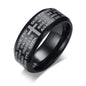 Bold Ring for Men with Stainless Steel Horus Cross Rhodium Plated 8mm