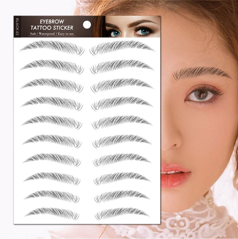 Women’s 6D Eyebrow Tattoos Stickers Waterproof Long Lasting Hair Like Brows