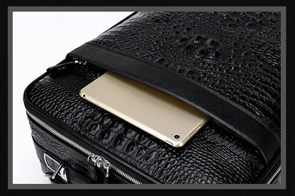 New Leather crocodile pattern travel luggage with handbag men head cowhide universal wheel suitcase 20 inch boarding case