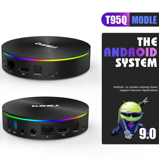 T95Q 8K Smart Fire TV Stick Set-Top Box Android 9.0 ATV S905X3 Dual Wifi BT Quad Core Processor 4GB/32GB RAM Storage