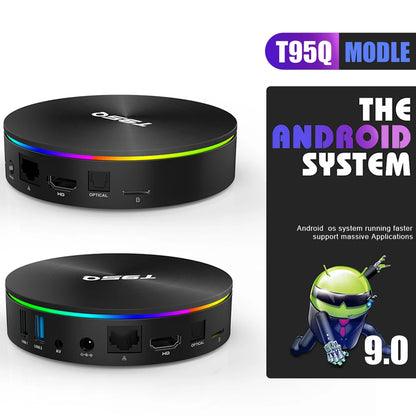 T95Q 8K Smart Fire TV Stick Set-Top Box Android 9.0 ATV S905X3 Dual Wifi BT Quad Core Processor 4GB/32GB RAM Storage