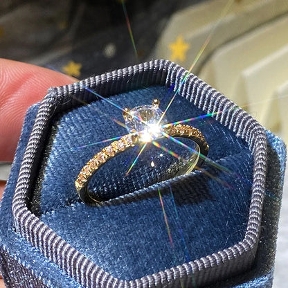 Stylish Ring For Women With Zircon Stones In Sterling Silver 925 Hypoallergenic Fit