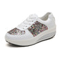 Women's Sequins Fashion Trendy Casual Shoes Thick Bottom Increase Anti-slip Ladies Muffin Shoes Breathable Women's Walking Shoes