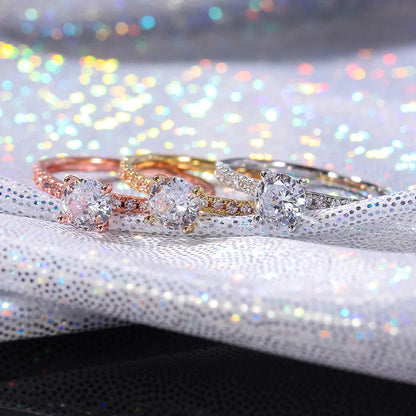 Stylish Ring For Women With Zircon Stones In Sterling Silver 925 Hypoallergenic Fit