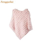 Knitted Fur Poncho Vest Fashion Wrap Coat Shawl Coat