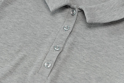 Breathable Knit Dress for Women with Short Sleeves and Subtle Slit