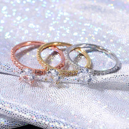 Stylish Ring For Women With Zircon Stones In Sterling Silver 925 Hypoallergenic Fit