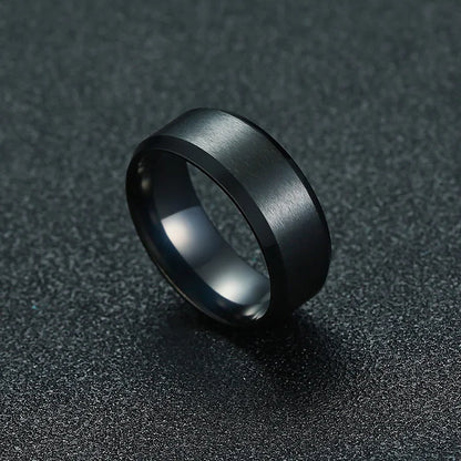 Bold Ring for Men with Stainless Steel Horus Cross Rhodium Plated 8mm