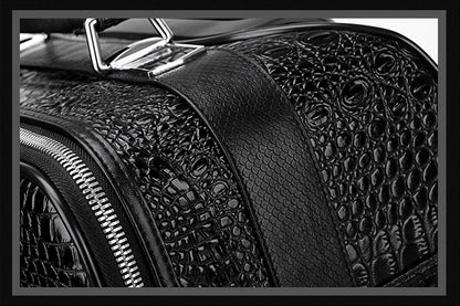 New Leather crocodile pattern travel luggage with handbag men head cowhide universal wheel suitcase 20 inch boarding case