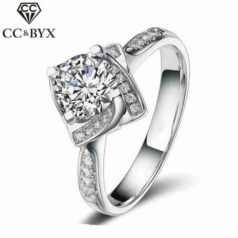 Shimmering Ring With Rose Design And Clear CZ Inlay For Everyday Shine