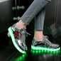Led Slippers USB illuminated krasovki luminous sneakers glowing kids shoes children with light Sole sneakers for girls&boys