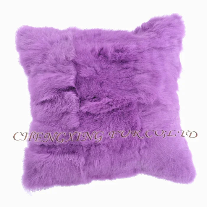 Free Shipping CX-D-17B Soft&Warm Real Rabbit Fur Patchwork Pillow Case~DROP SHIPPING