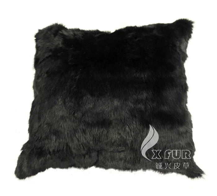 Free Shipping CX-D-17B Soft&Warm Real Rabbit Fur Patchwork Pillow Case~DROP SHIPPING