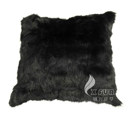 Free Shipping CX-D-17B Soft&Warm Real Rabbit Fur Patchwork Pillow Case~DROP SHIPPING