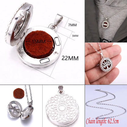 Women’s Aromatherapy Diffuser Necklace Locket Pendant For Essential Oils