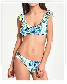 Women's Padded Bikini Top with Low-Rise Bottom and Ring Detail