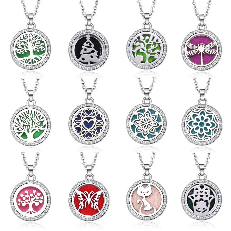 Women’s Aromatherapy Diffuser Necklace Locket Pendant For Essential Oils
