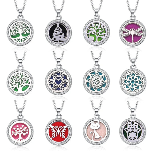 Women’s Aromatherapy Diffuser Necklace Locket Pendant For Essential Oils