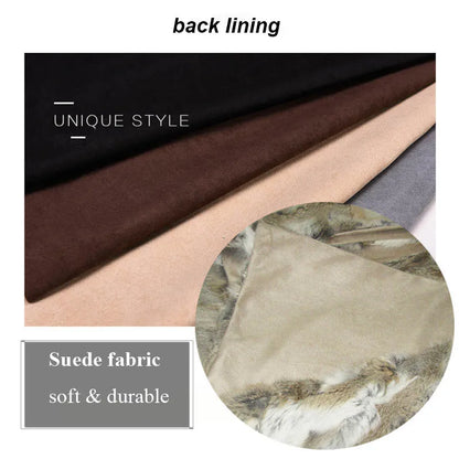 MS.Softex Winter Warm Natural Rabbit Fur Blanket Patchwork Real Rabbit Fur Throw Customized LUXURY COMFORT