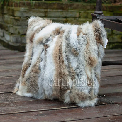 Free Shipping CX-D-17B Soft&Warm Real Rabbit Fur Patchwork Pillow Case~DROP SHIPPING