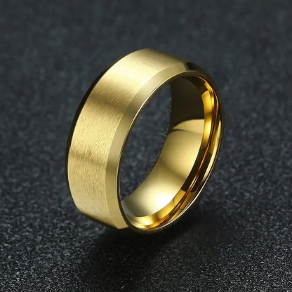 Bold Ring for Men with Stainless Steel Horus Cross Rhodium Plated 8mm