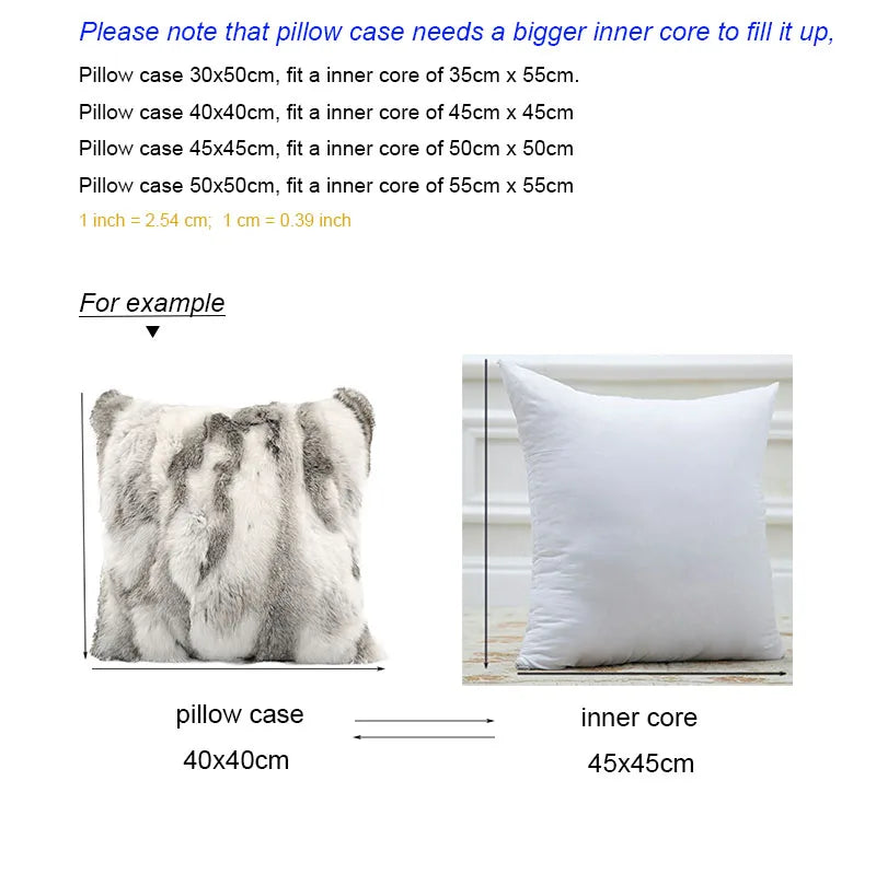 MS.Softex Natural Fur Pillow Case Patchwork Real Rabbit Fur Pillow Cover Soft Plush Cushion Cover Home Decoration