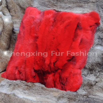 Free Shipping CX-D-17B Soft&Warm Real Rabbit Fur Patchwork Pillow Case~DROP SHIPPING