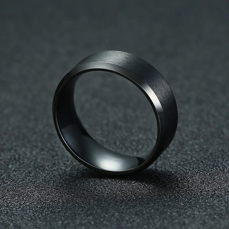 Bold Ring for Men with Stainless Steel Horus Cross Rhodium Plated 8mm