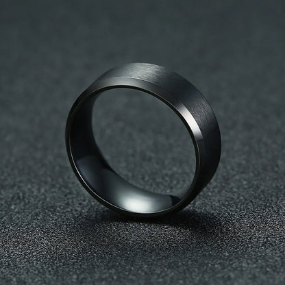 Bold Ring for Men with Stainless Steel Horus Cross Rhodium Plated 8mm