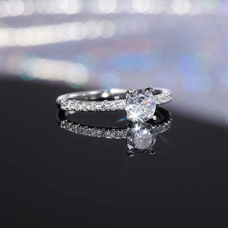 Stylish Ring For Women With Zircon Stones In Sterling Silver 925 Hypoallergenic Fit