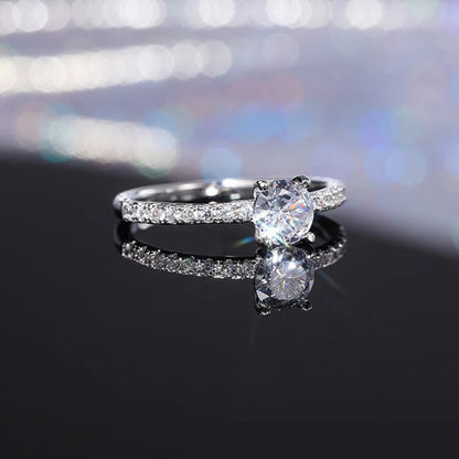 Stylish Ring For Women With Zircon Stones In Sterling Silver 925 Hypoallergenic Fit