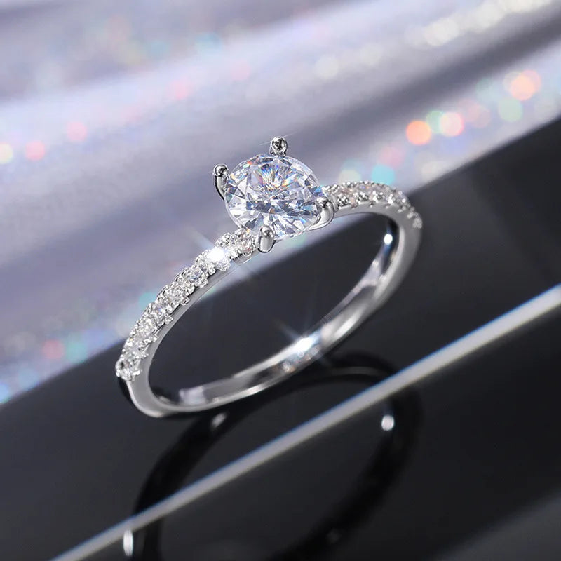 Stylish Ring For Women With Zircon Stones In Sterling Silver 925 Hypoallergenic Fit
