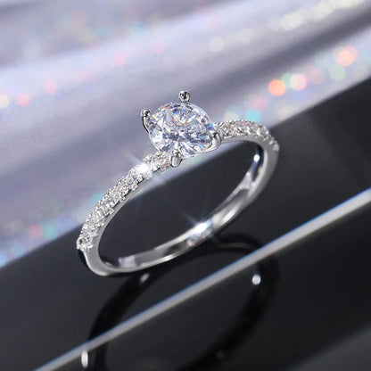 Stylish Ring For Women With Zircon Stones In Sterling Silver 925 Hypoallergenic Fit