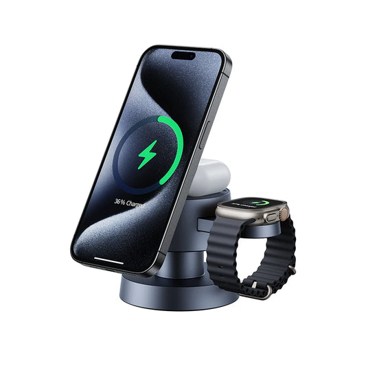 Multi-function Magnetic Wireless Charging Dock Hands-Free for Smartphone/Headphones/Watch