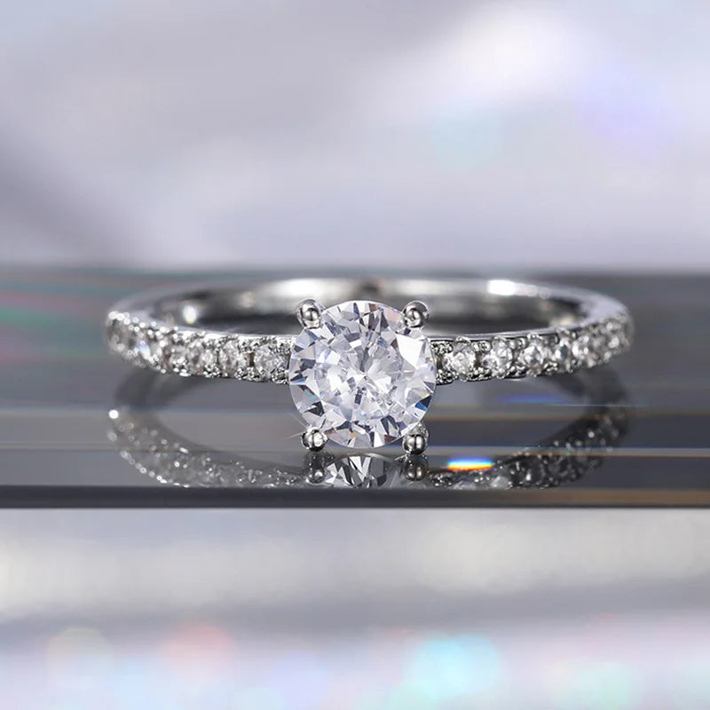 Stylish Ring For Women With Zircon Stones In Sterling Silver 925 Hypoallergenic Fit