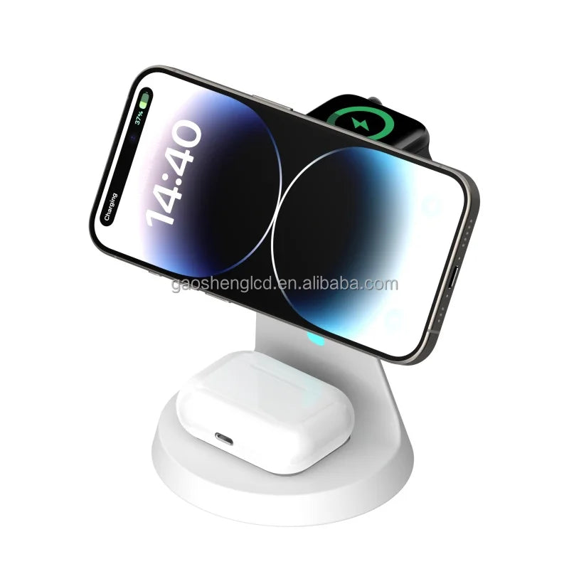 Foldable Magnetic Wireless Charger 20W Fast Charge Station For Smartphones And Smart Watches