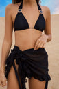 Women's Mesh Cover-Up Skirt with Tassel Hem and Ruffle Detail