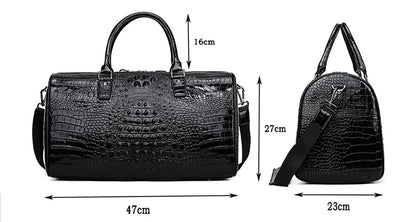 New Leather crocodile pattern travel luggage with handbag men head cowhide universal wheel suitcase 20 inch boarding case