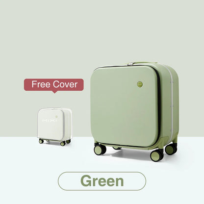 Mixi New Patent Design Carry On Suitcase Women 18 Inch Rolling Luggage Men Polycarbonate Aluminum Frame Elegant Noble