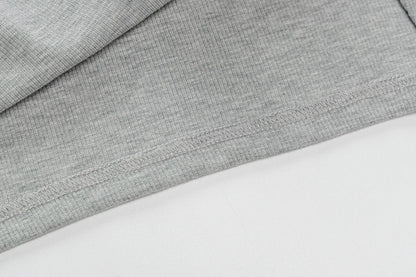 Breathable Knit Dress for Women with Short Sleeves and Subtle Slit